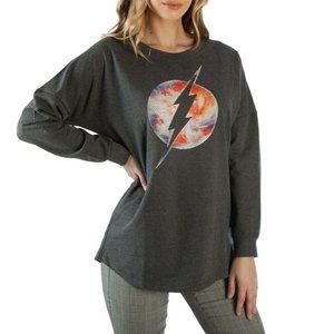 Flash Juniors Threadpixel Fill Logo Drop Shoulder Pullover Sweatshirt New M